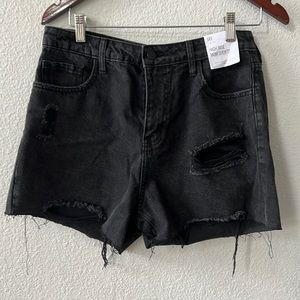 NWT - New With Tags - Windsor - Black High Rise Mom Shorts - Size Large